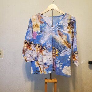 No brand blue with different colors world looking print
